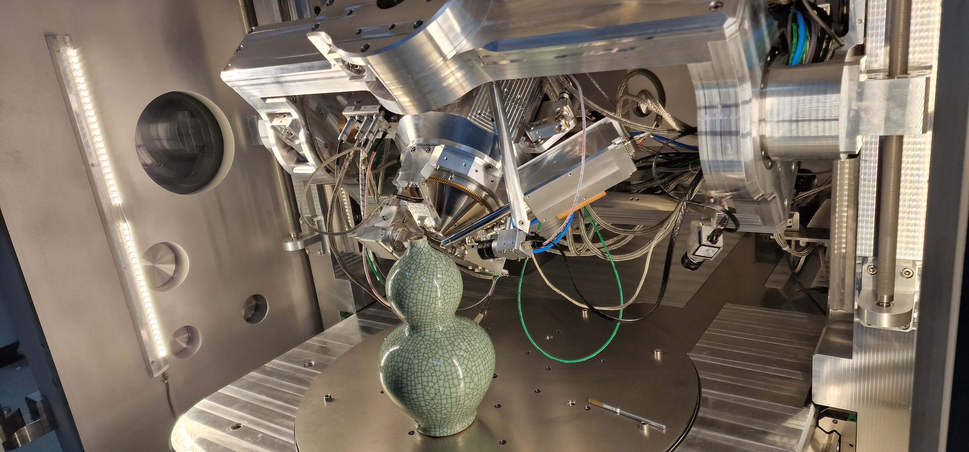 Close-up of the MIRA electron gun assembly